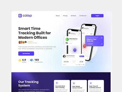 Cotep — Time Tracking SaaS Website Design design landingpage minimaldesign mobile app product design productdesign saas website ui ui design uidesign website
