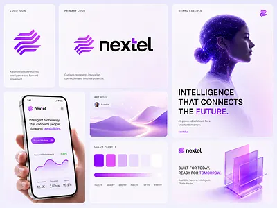 Nextel — AI Technology Brand Identity System brandidentity brandingdesign brandstrategy logodesign rixlab saasbranding techbranding visualidentity