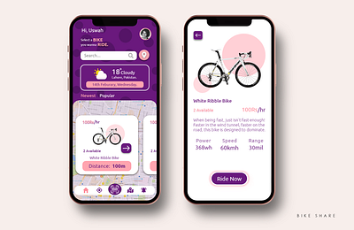 Bicycle Renting and Sharing System Mobile App UI app ui ux
