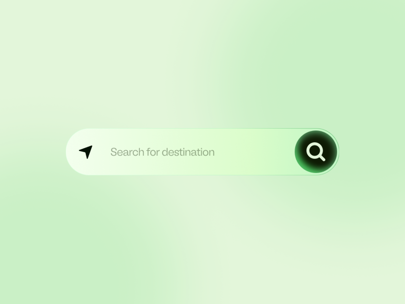 Glassmorphism Search Bar UI Component appdesign branding design figma glassmorphism greentheme illustration interface minimalist neumorphism productdesign searchbar softui travelapp ui uicomponent uidesign uidesigner uiux webdesign