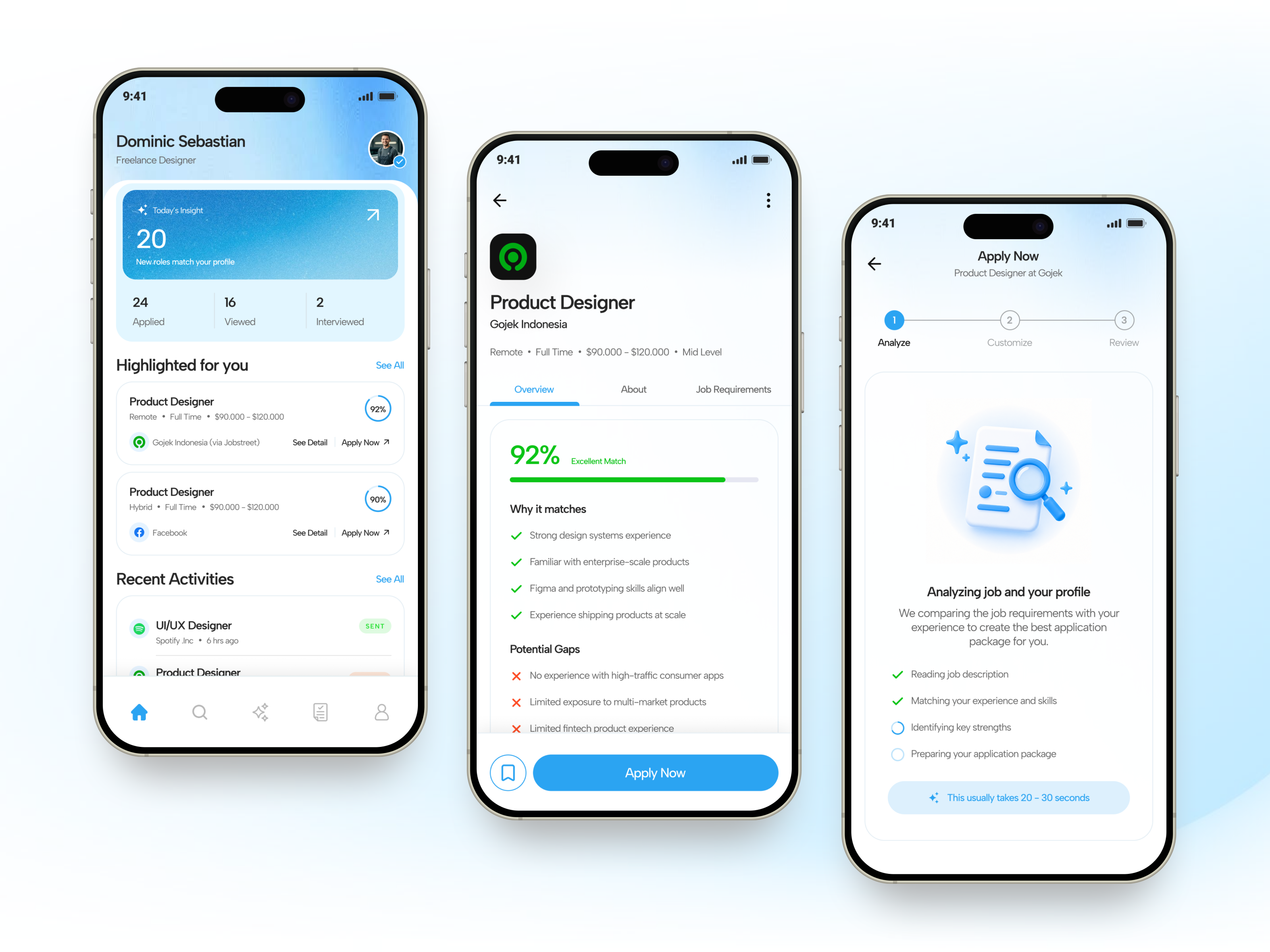 Smart Job Portal Application - Exploration ai clean illustration job portal job search mobile modern product design ui design
