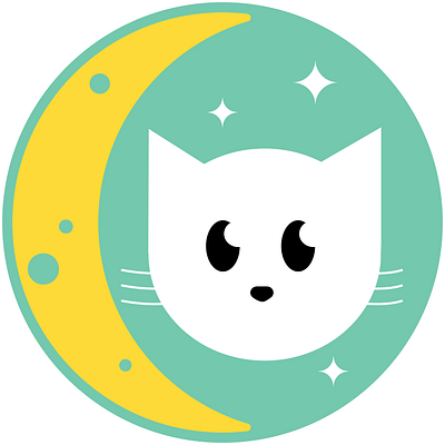 Moon Cat Cafe branding design graphic design illustration logo vector