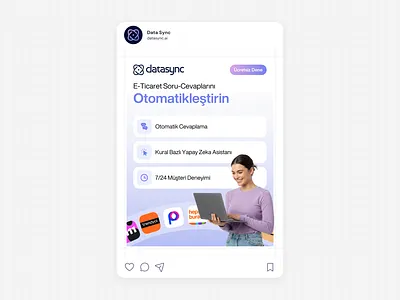 Social Media (Instagram & LinkedIn) Post Design for Data-Sync AI branding data sync graphic design instagram linkedin post social media