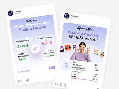 Social Media (Instagram & LinkedIn) Post Design for Data-Sync AI branding data sync graphic design instagram linkedin post social media