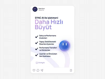 Social Media (Instagram & LinkedIn) Post Design for Data-Sync AI branding data sync graphic design instagram linkedin post social media