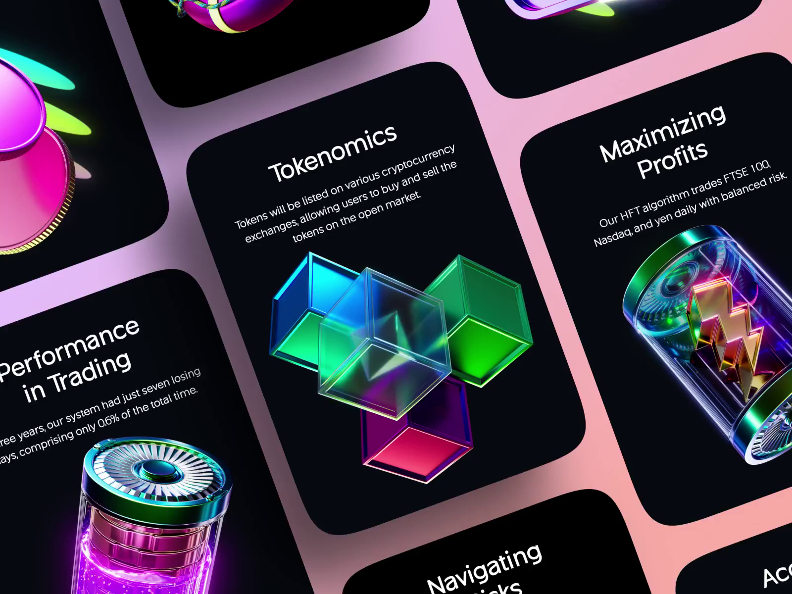 Quantum Landing Page Design — Web UI/UX, 3D Animation Icons