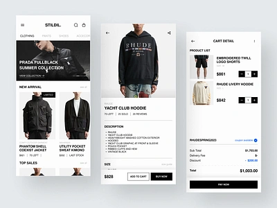 Stildil - Fashion Store Mobile App app clothing clothing app ecommerce fashion fashion app hypebeast market marketplace mobile model online shop online store shop shopping store style ui uiux