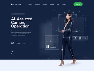 Seervision Landing Page ai blue camera clean corporate design graphic design illustration landing page minimal ui
