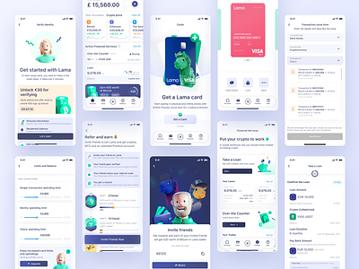 Lama fintech app 3d app clean crypto design fintech graphic design illustration ios mobile ui ux