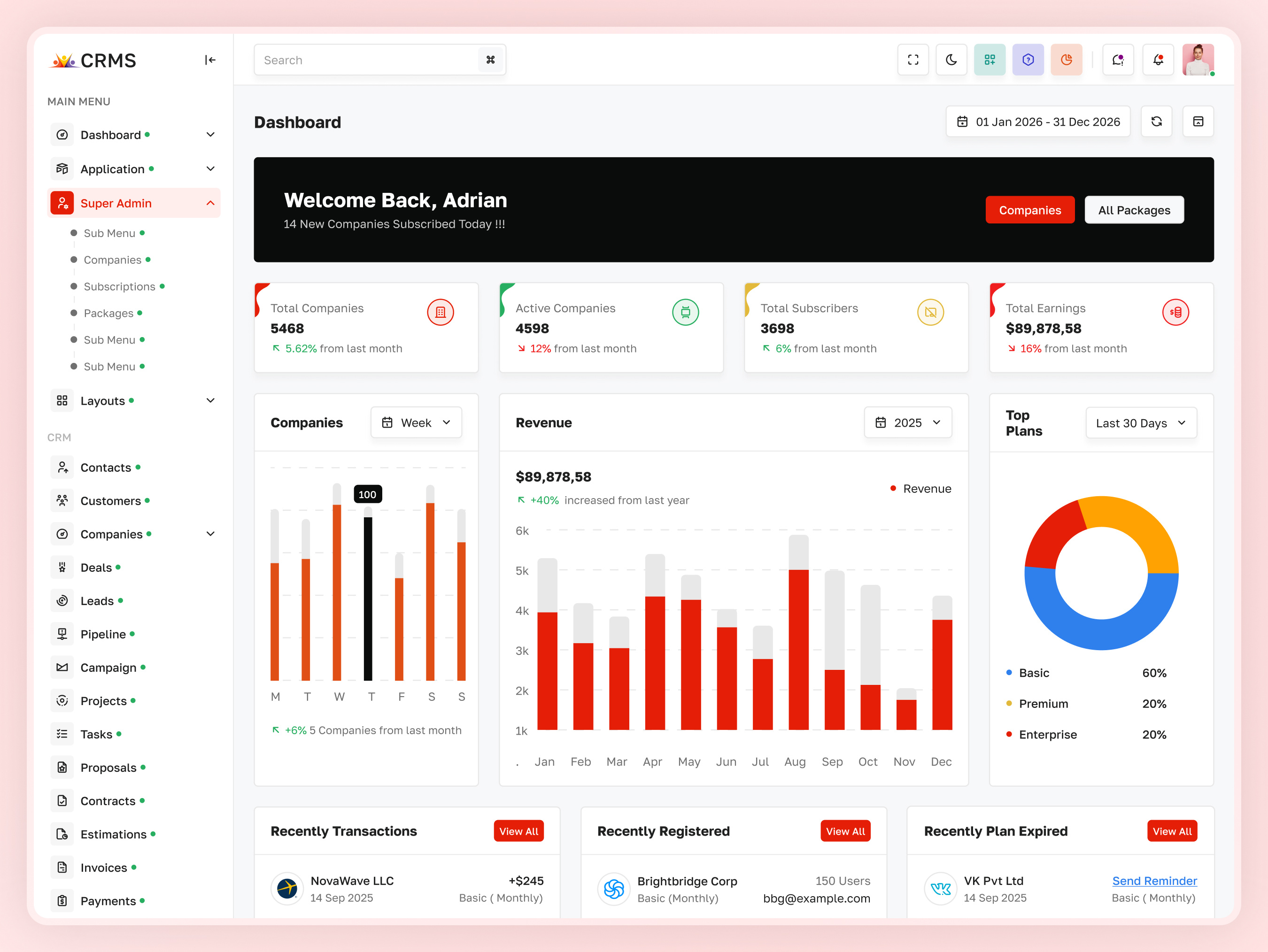 CRMS Super Admin Dashboard Template for CRM &Business Management bootstrap admin template business management dashboard crm admin template crm software template crm super admin dashboard crm ui template crms super admin template customer management template customer relationship management deal management template enterprise admin panel invoice management dashboard lead management software multi user crm template project management dashboard responsive crm dashboard role based admin dashboard saas admin template sales dashboard template super admin dashboard