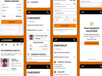 Go Sport Checkout mobile app checkout design figma mobile app store typography ui web design