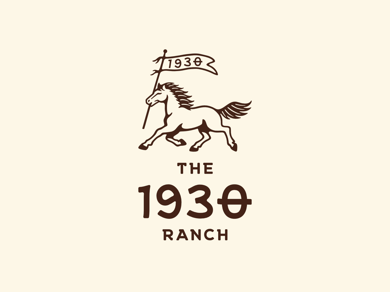 Horse Holding a Flag Logo animal farm flag horse ranch