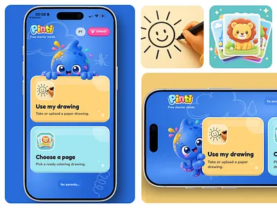 Pinti App UI — Portrait and Landscape Modes app mobile ui
