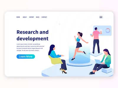 Isometric landing page illustration adobe illustrator app branding cartoon digital illustration flat flat illustration graphic design illustration isometric landing page research and development ui vector vector art web illustration website
