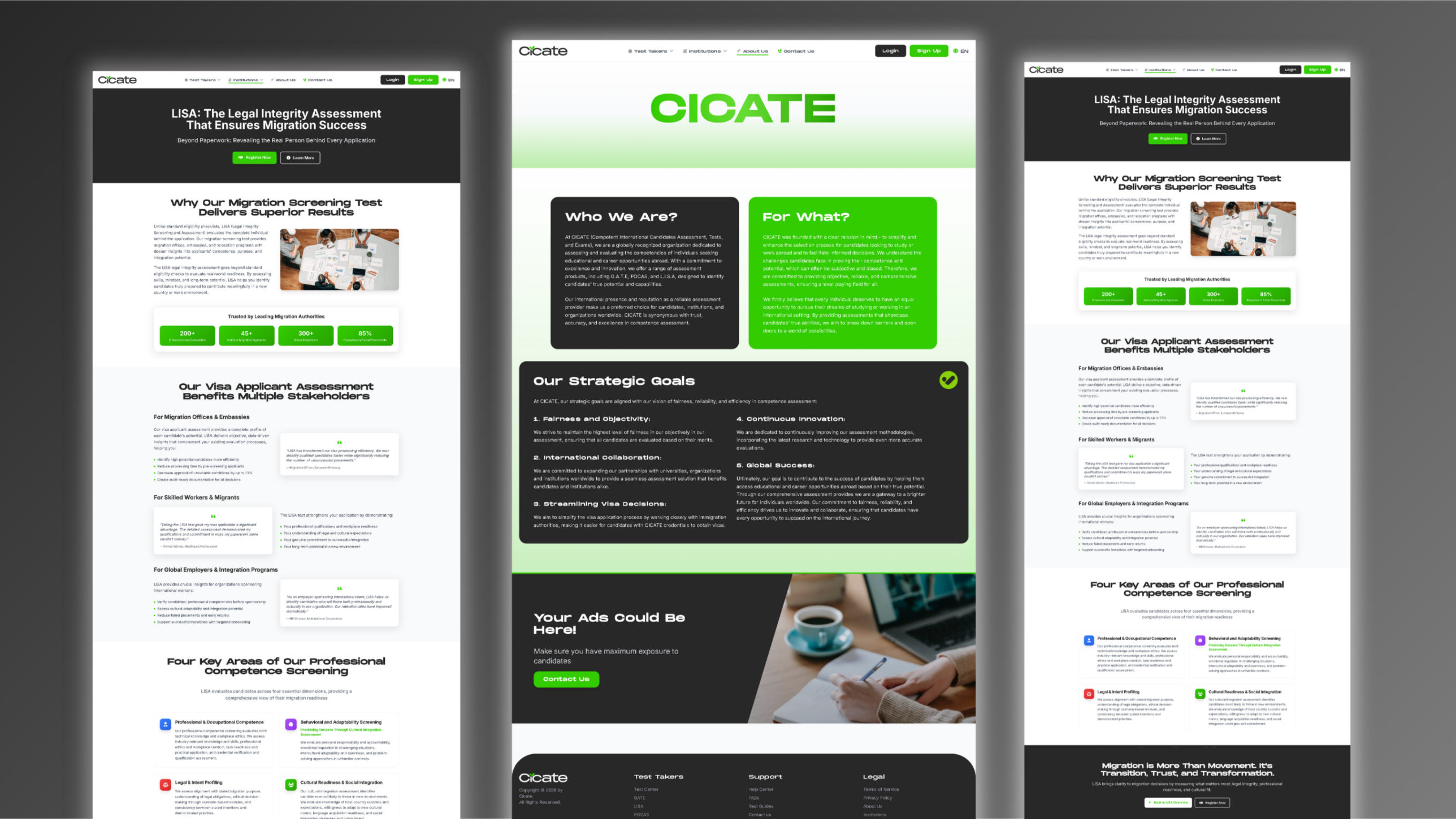 CICATE | Custom Web Dev | Software Forge branding design figma illustration landing page logo ui vector website