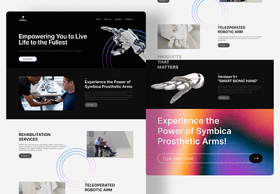 Landing page for a Robotic arm startup design graphic design logo typography ui