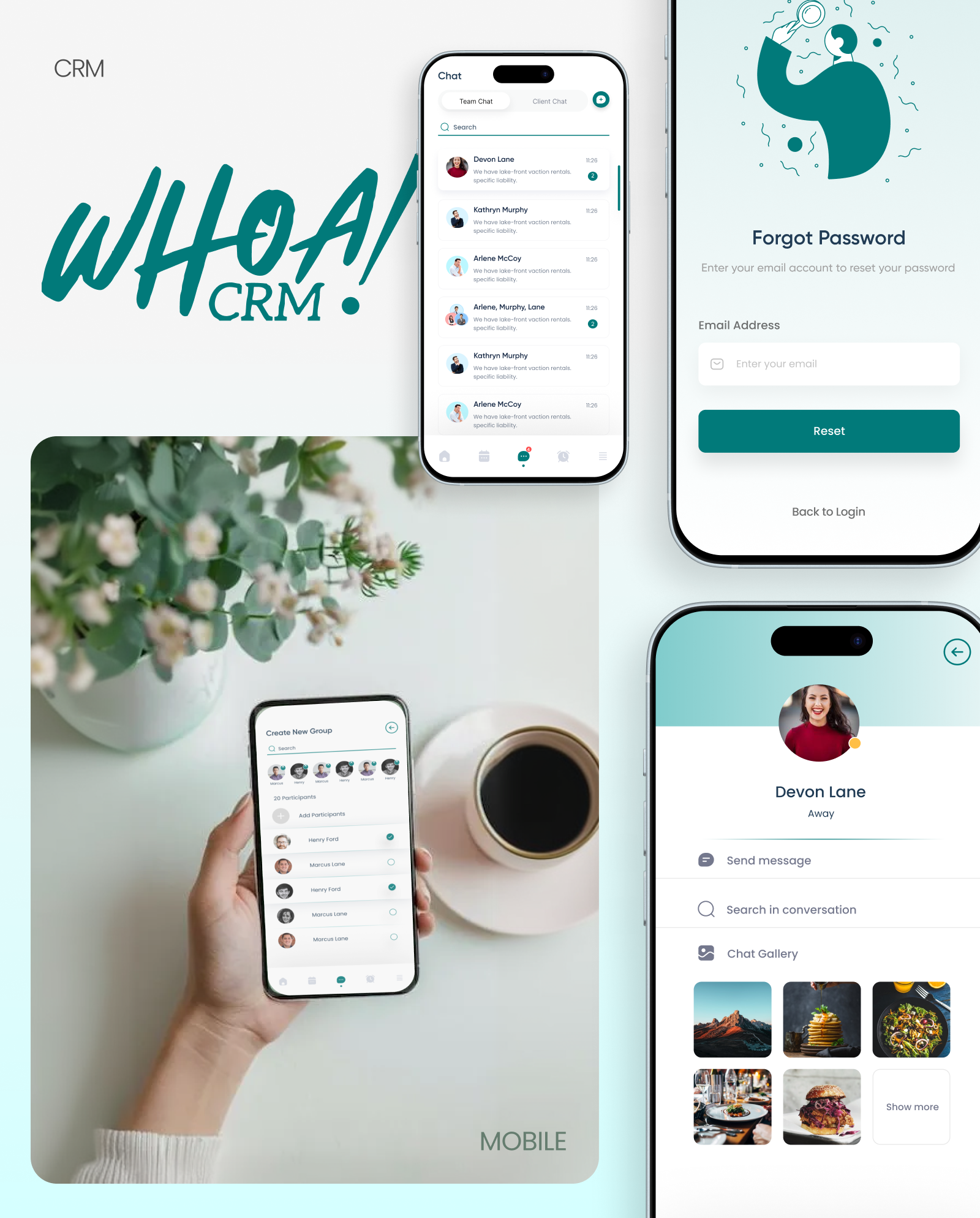 WHOA! CRM — a mobile-first CRM built for teams that actually tal craxinno craxinnotechnologies figma landing page software development ui uiux website design