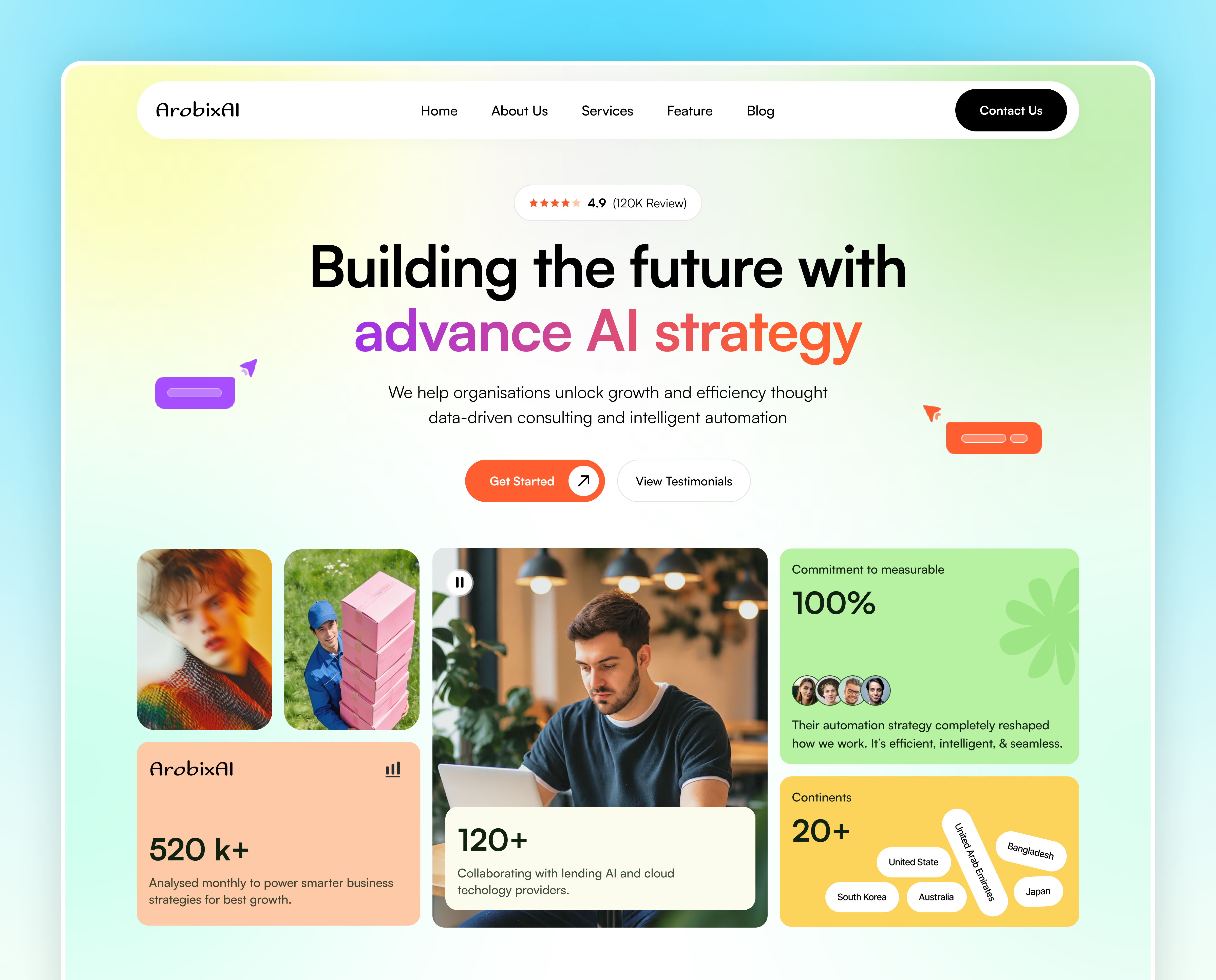 ArobixAI — Modern AI SaaS Landing Page Design ai landing page ai website app landing app landing page app website dashboard ui landing page marketing site minimal website modern ui saas saas app saas design saas landing page software landing page startup website ui design web design webflow website ui