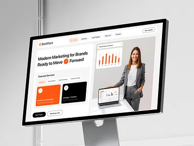 Boldflare — Marketing Agency Website Design agency agency website business website creative agency digital agency digital marketing agency figma design marketing agency marketing growth marketing website saas design saas landing page saas landing page design agency uiux web design web development website ui
