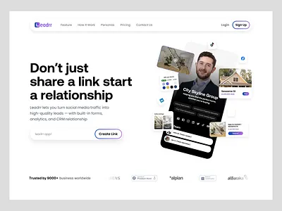 Leadrr - B2B Lead Generation Platform b2b community management crm design enterprise hero banner homepage landing page landing page design lead generation link building saas website social media social media website startup ux design wavespace web design web interface website website ui
