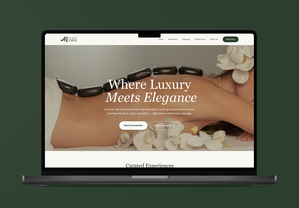 Luxury Beauty & Wellness Clinic Website Design Image 3