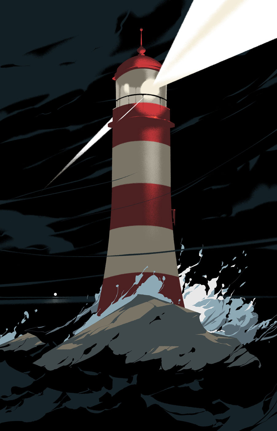 Lighthouse character digital editorial folioart illustration