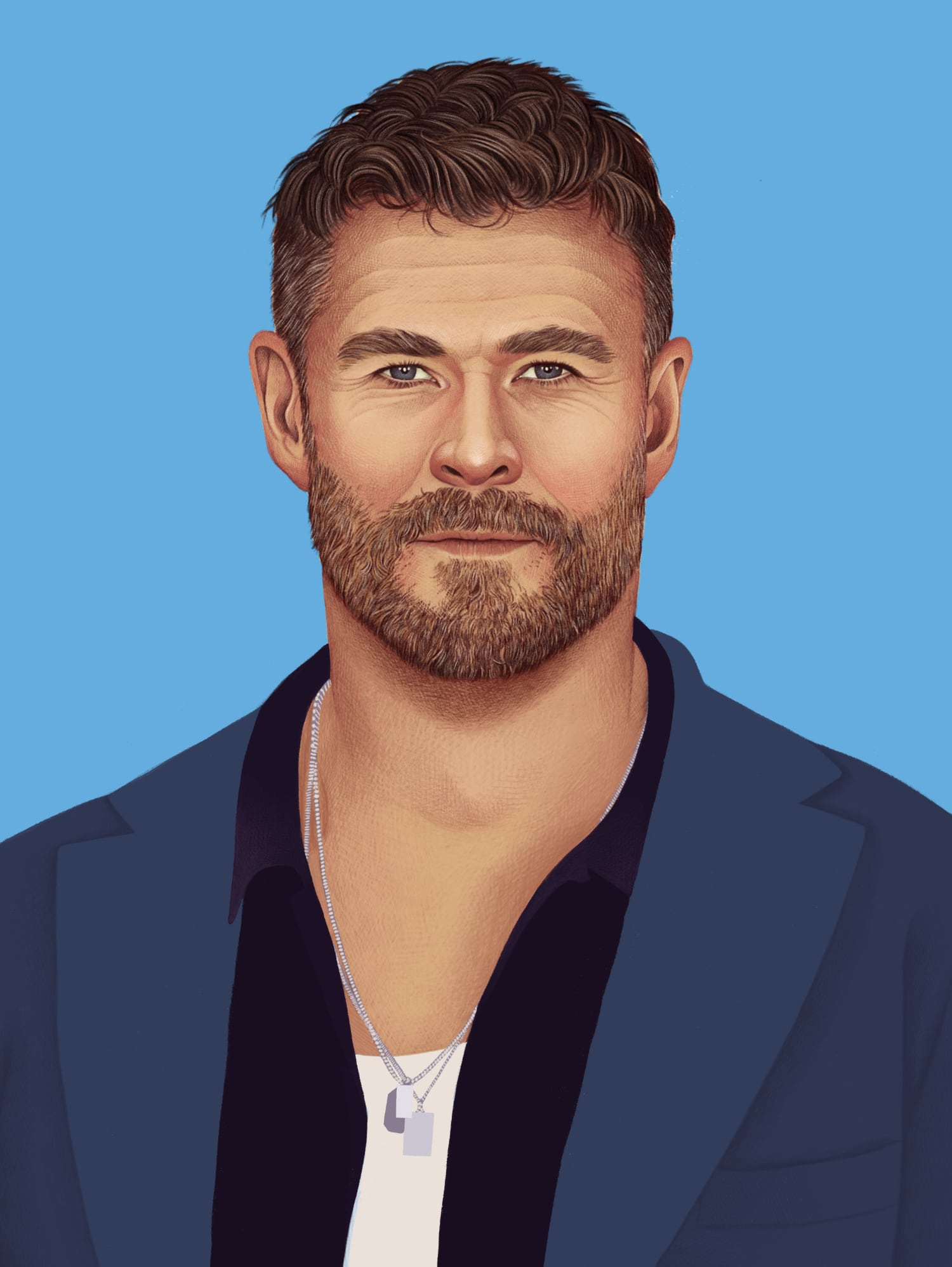 Chris Hemsworth Time 100 Portrait character digital editorial folioart illustration portrait