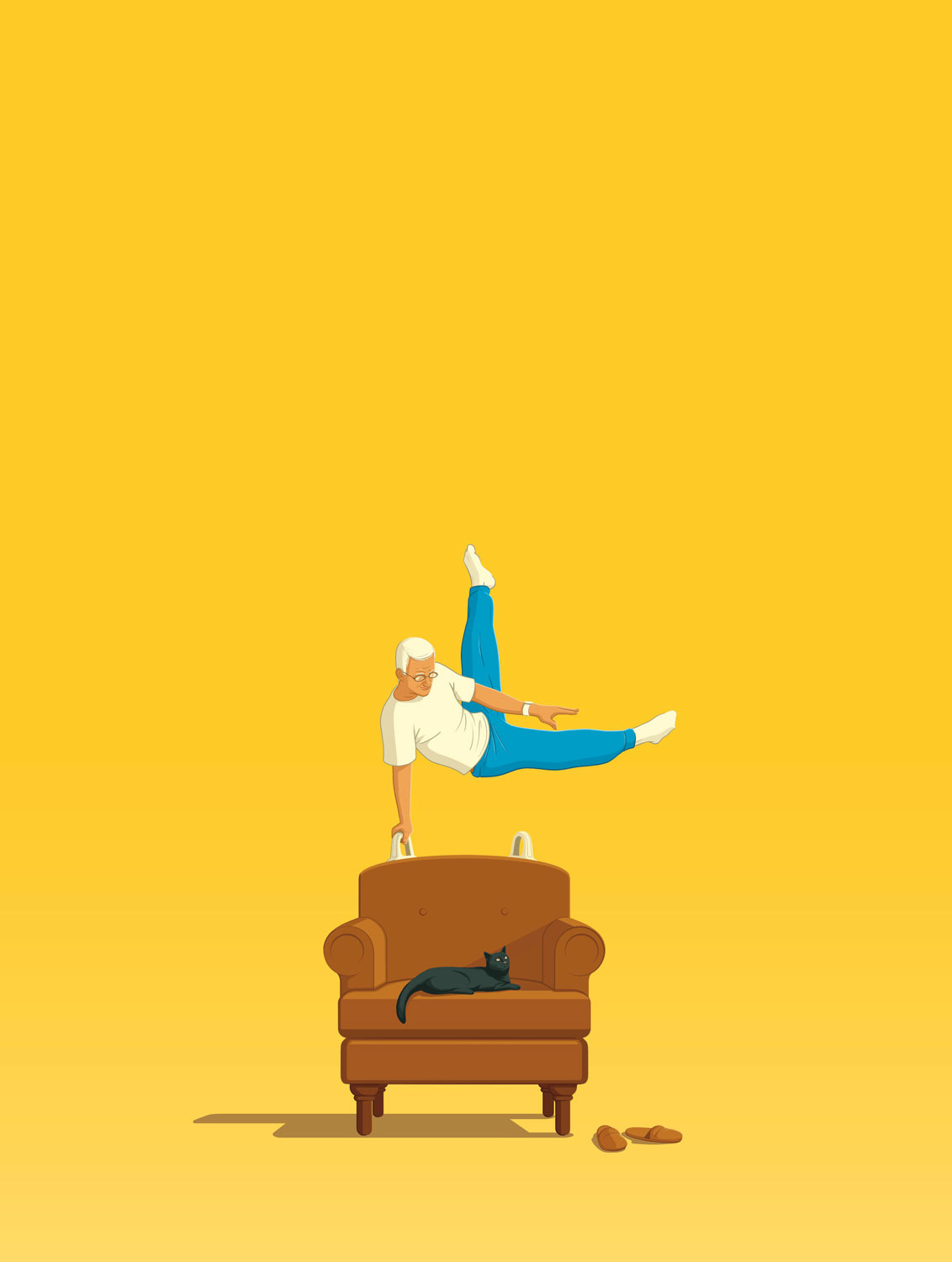 Old Age character digital editorial folioart illustration