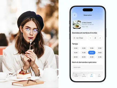 Goût - Reservation app booking cafe clean cuisine design drumncode food france glass mobile mobile app paris reservation restaurant