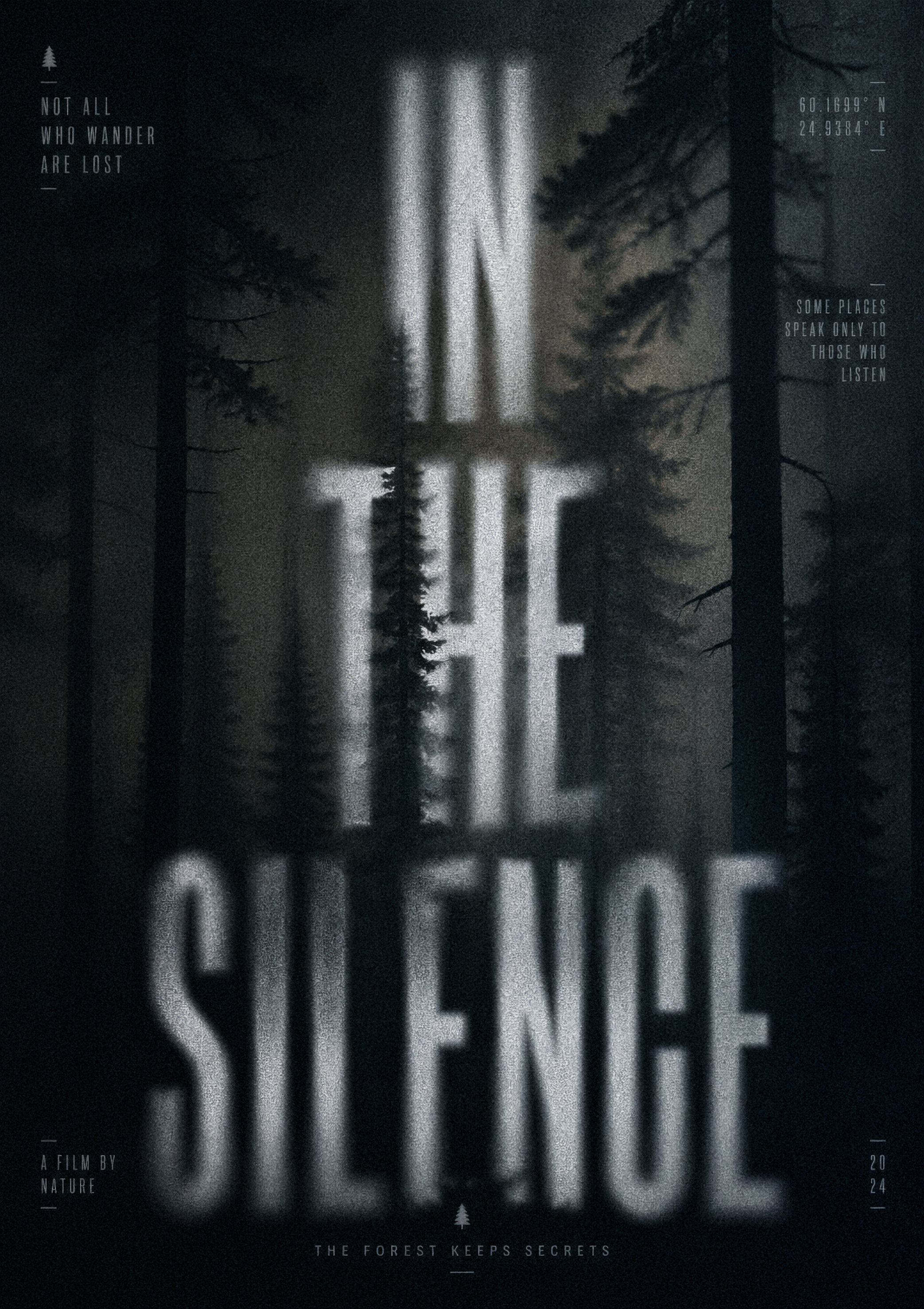 poster IN THE SILENCE branding design dribbble graphic design illustration poster typography