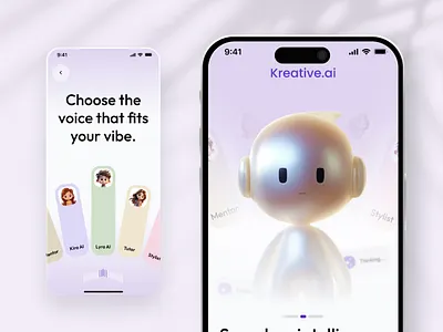 AI Assistant Mobile App ✦ Kreative .ai ai assistant ai assistant app ai communication tool ai product design app app design automationai design futureui ios app mobile ui modernui productivityapp saas mobile app smart assistant social assistant app startup app ui uiux voice assistant