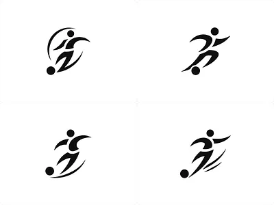 Football Player Icon Set – Dynamic Sports Logo Concepts athletic branding brand identity design brandidentity branding creativedesign design football brand identity graphic design illustration logo logo concept exploration logodesign modernlogo soccer logo design sports icon design sports logo design