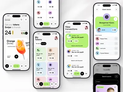 SwipeDrinks - Cashless Token & Event Social App Design app design cashless payment event app festival app figma fintech interaction design ios app kids app minimal design mobile mobile app design mobile ui onboarding ui payment ui product design social app token app ui design ux design