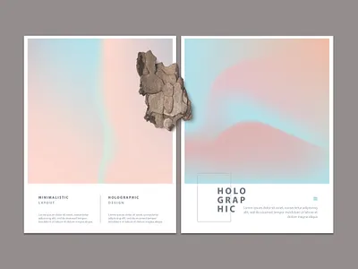 Minimal Cover Template Design branding colorful colors contemporary cover design cover template design feminine flyer template gradient graphic design holographic illustration minimal print ready soft colors vector