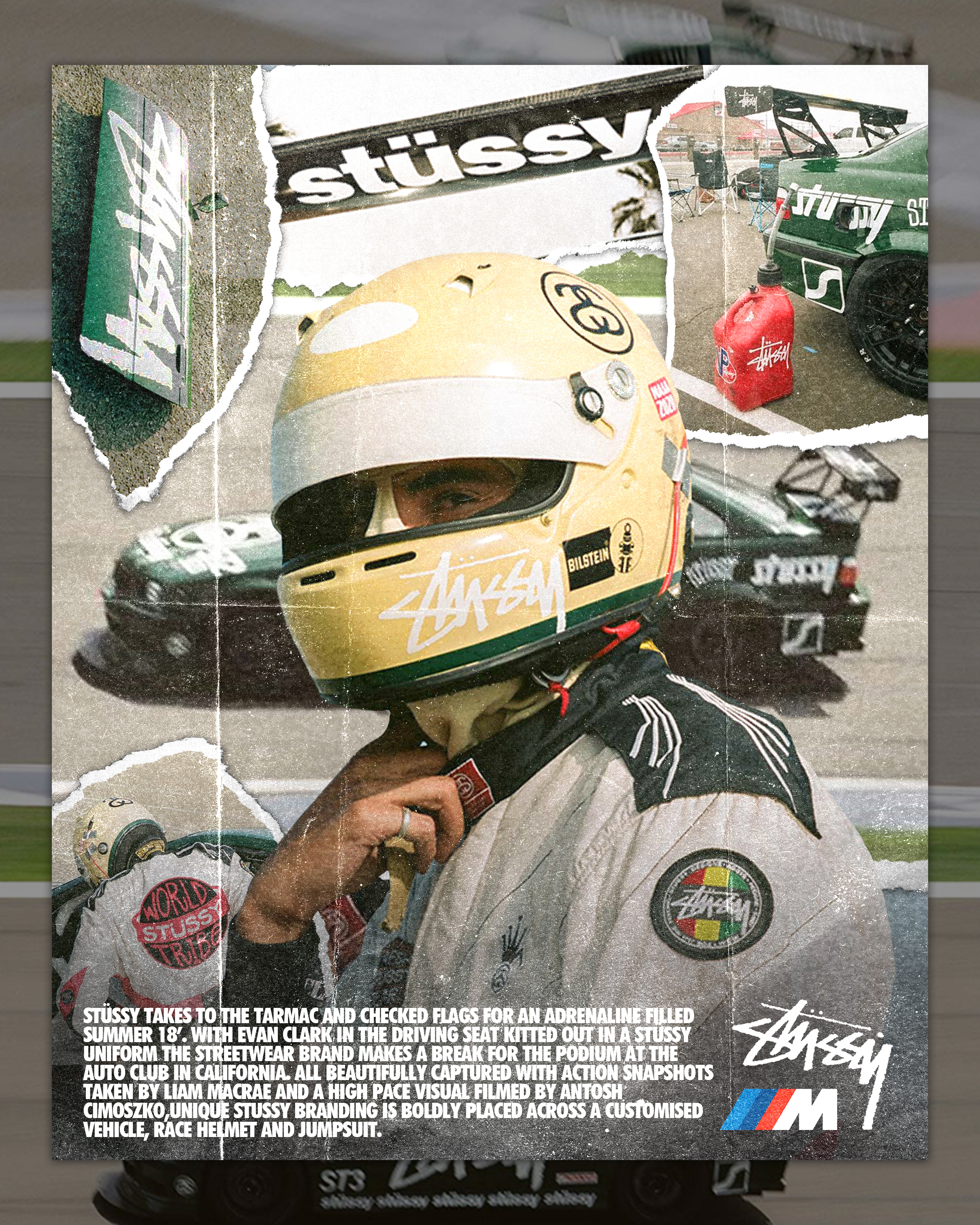 Stussy racgin discount poster green