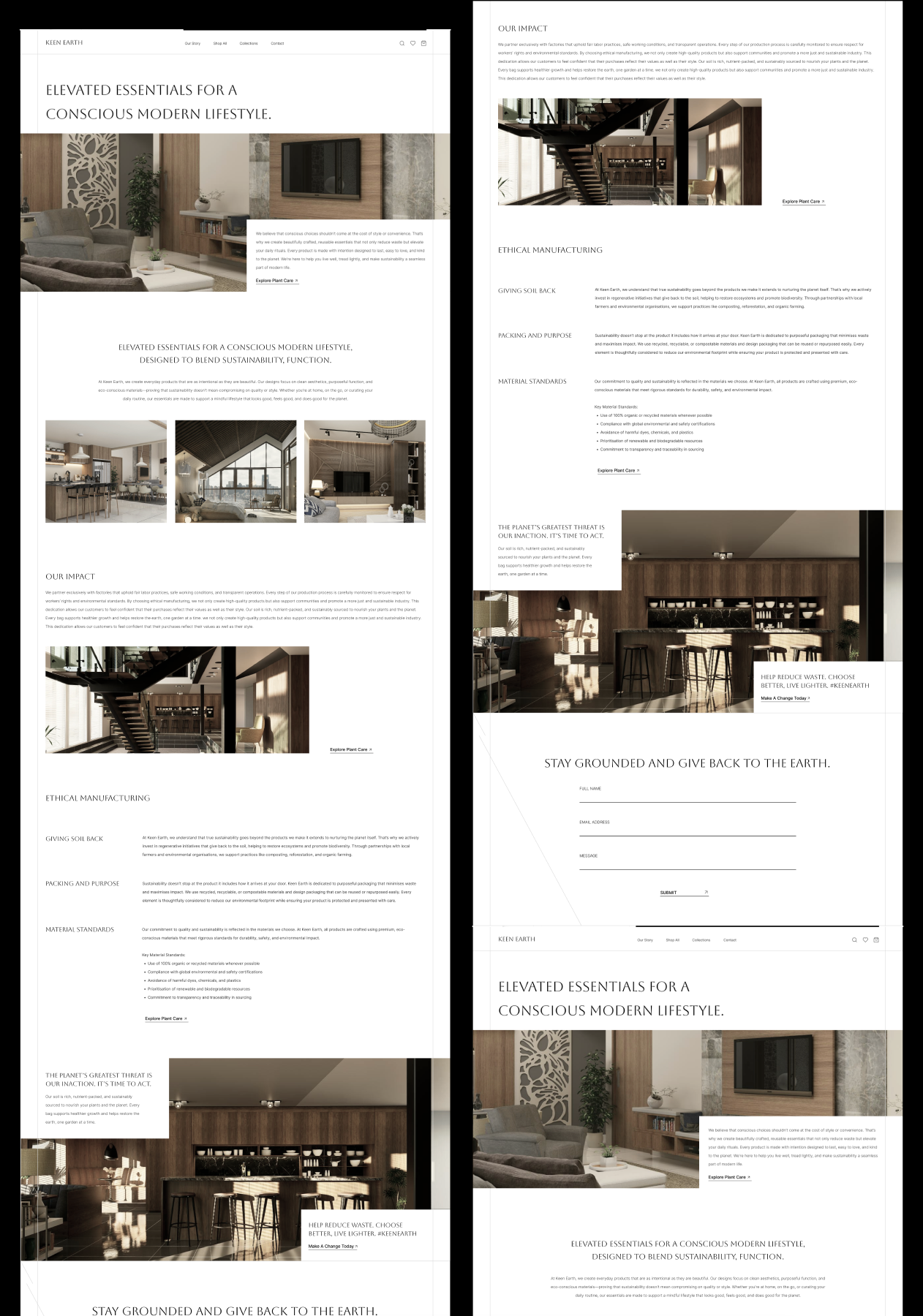 Modern Living, Mindfully Designed Landing Page architecture design figma landingpage luxurywebsite minimal minimaldesign moderndesign popular ui uiux ux webdesign