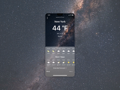 DailyUI #037 Weather black cloud daily ui dailyui dark forecast new york night sky sky sun temperature weather weather app