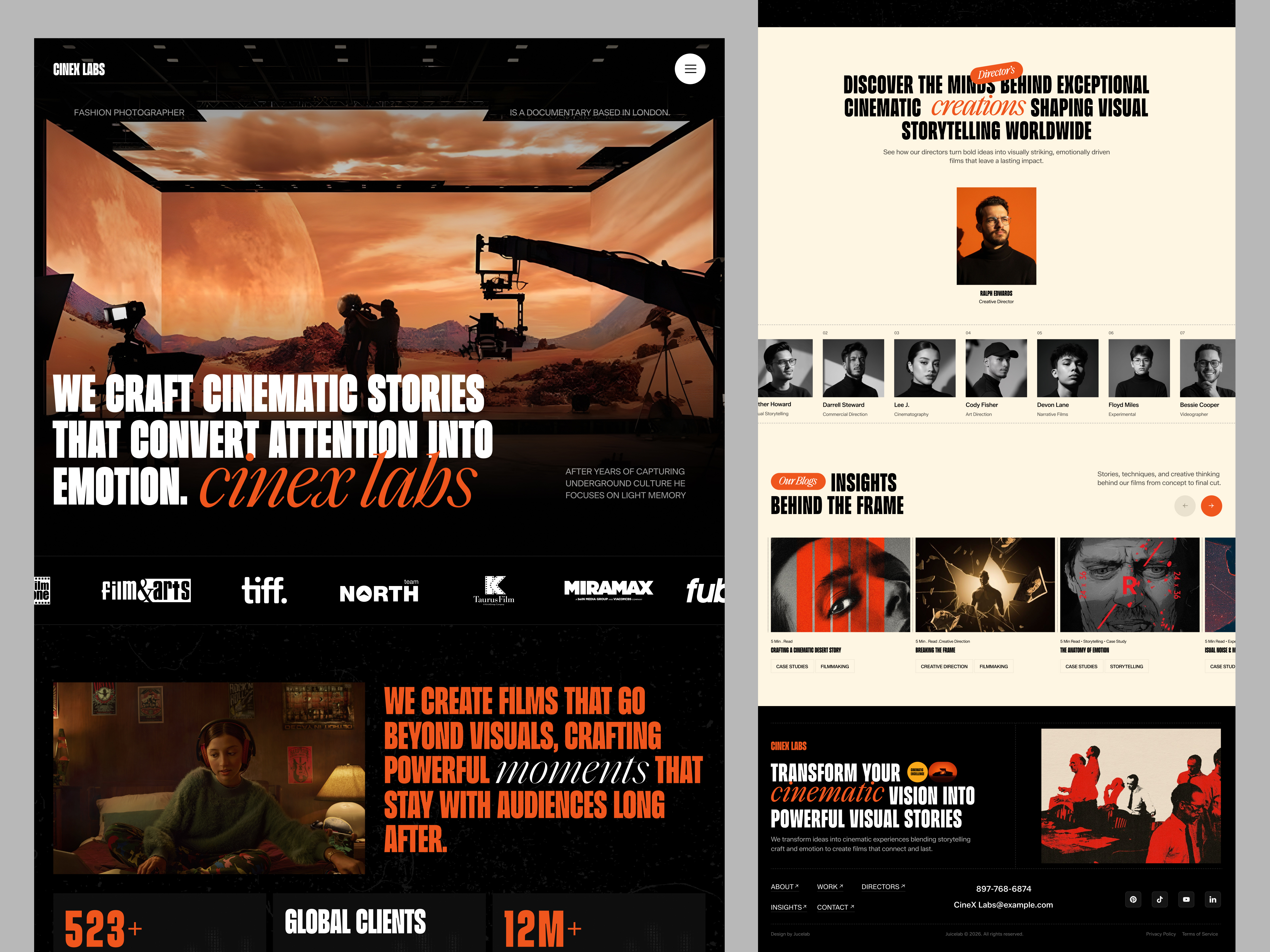 CineX Labs | Cinematic Film Production Studio Landing Page