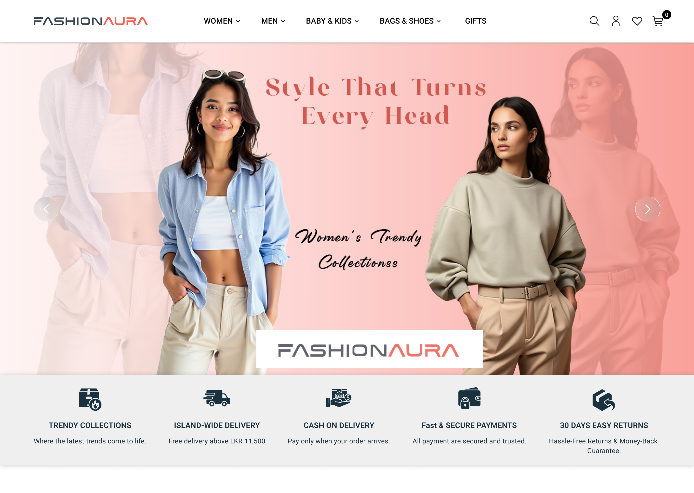 Fashion Web Store — Home Page UI Design clothing store clothing website design fashion fashion web store fashion website female fashion website figma home page illustration product page ui ui desing ui ux uiux user interface design web design women fashion store