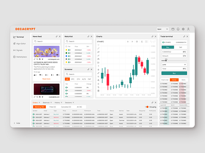 Decacrypt — Crypto Trading Terminal UI Dashboard