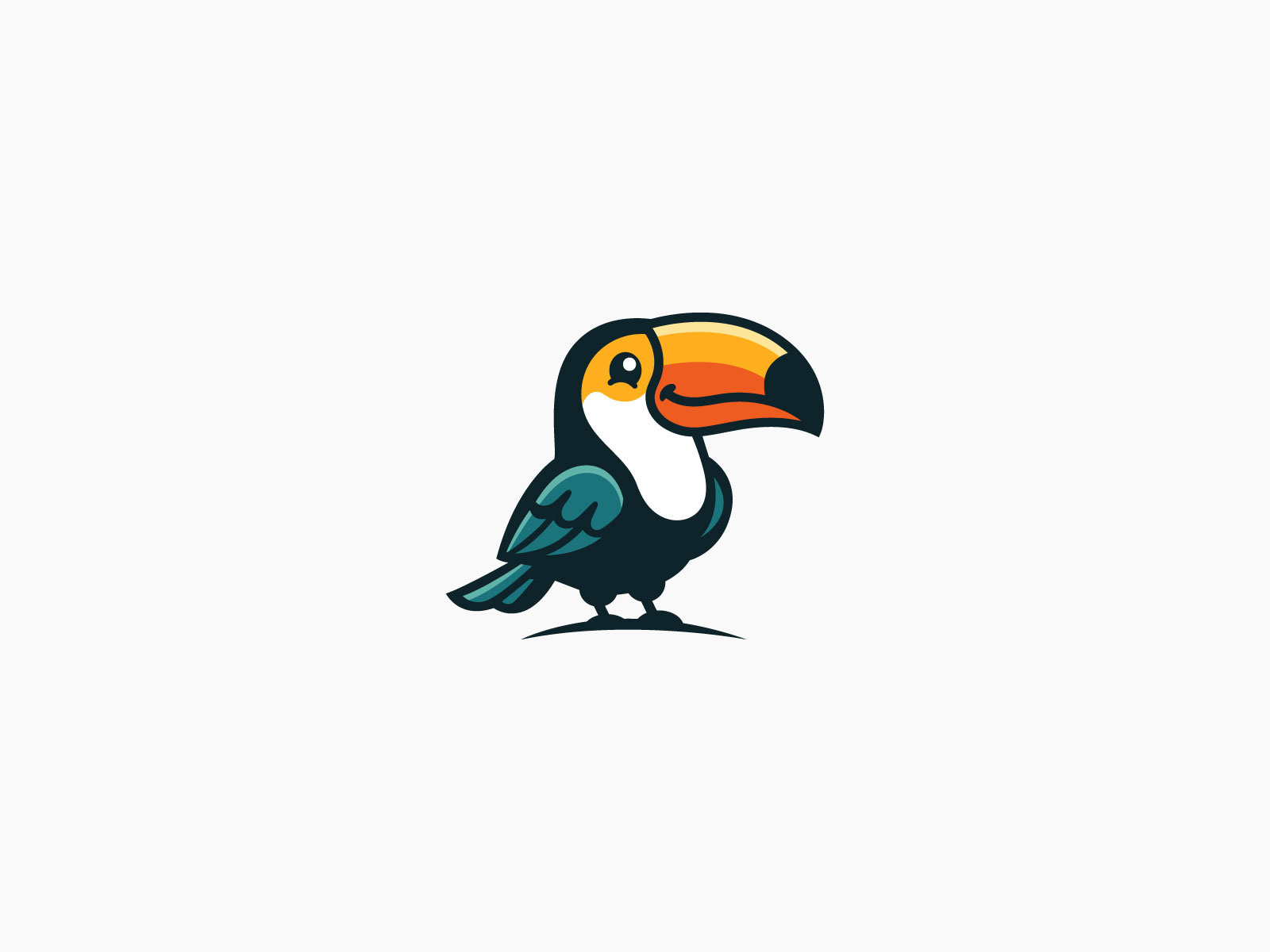 Playful toucan mascot logo animal animal mascot logo bird bird logo birds cartoon toucan colorful bird logo creative cute bird mascot icon logo mark pet toucan toucan illustration toucan logo toucan mascot tropical bird logo vector