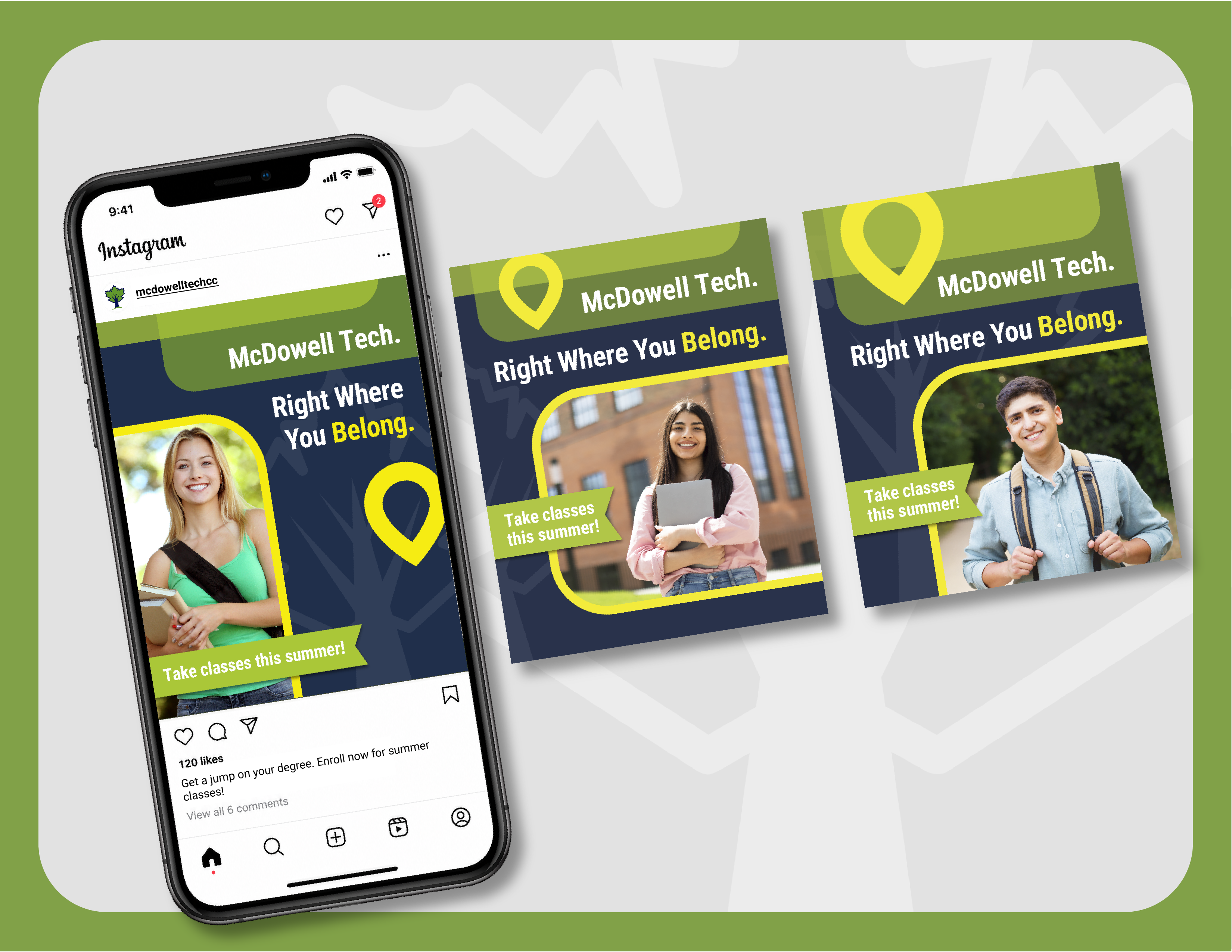 McDowell Tech Community College billboard campaign community college education graphic design integrated campaign motion graphics ooh social campaign social media social video video