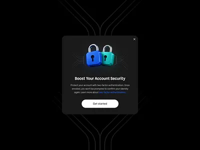 Dark Popup UI Design 2fa popup authentication popup clean modal ui cybersecurity ui dark mode popup interface design light mode ui login modal minimal modal modal design modern interface modern popup ui popup ui product ui saas popup design secure authentication security modal security verification verification popup web popup ui