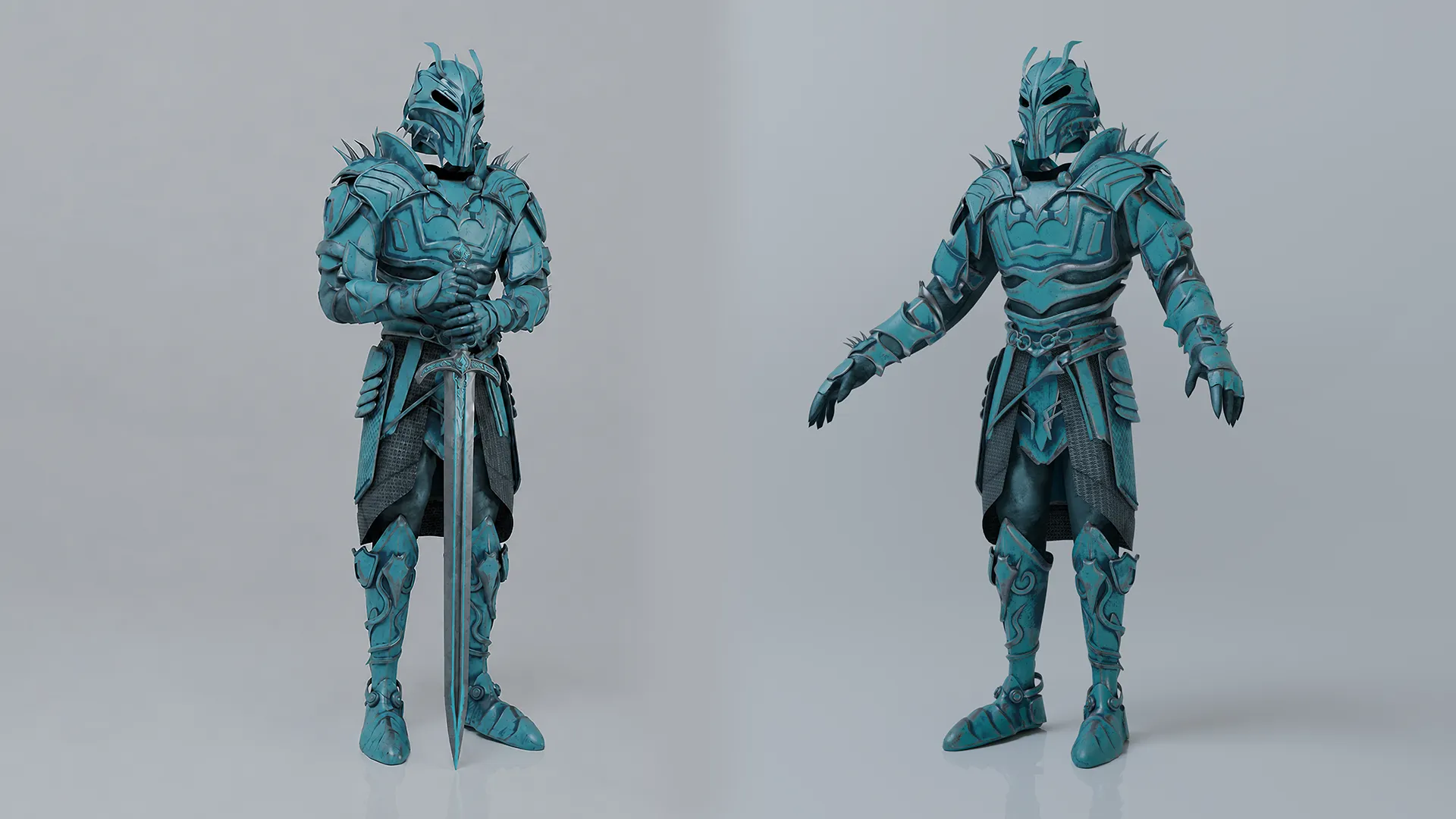 Teal Knight | Stylized 3D Fantasy Character