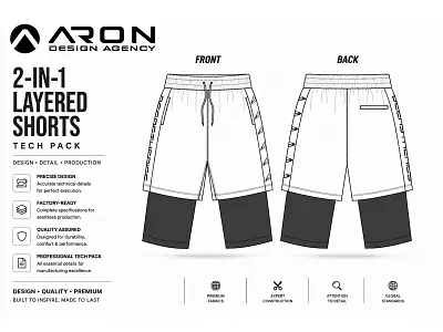 LAYERED ATHLETIC SHORTS | SPORTSWEAR TECH PACK 2d drawing 2d illustration activewear appareldesign apperal design athleticshorts clothingdesign fashioncad flat sketch graphic design gymwear layeredshorts performancewear productdevelopment shortsdesign sportsapparel sportsweardesign technical illustration technicaldesign techpack