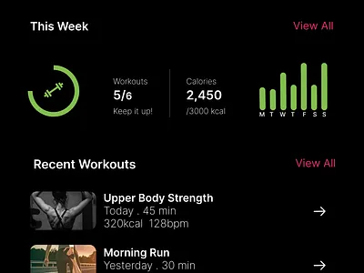 Fitness App Profile Design dailyui design ui ux
