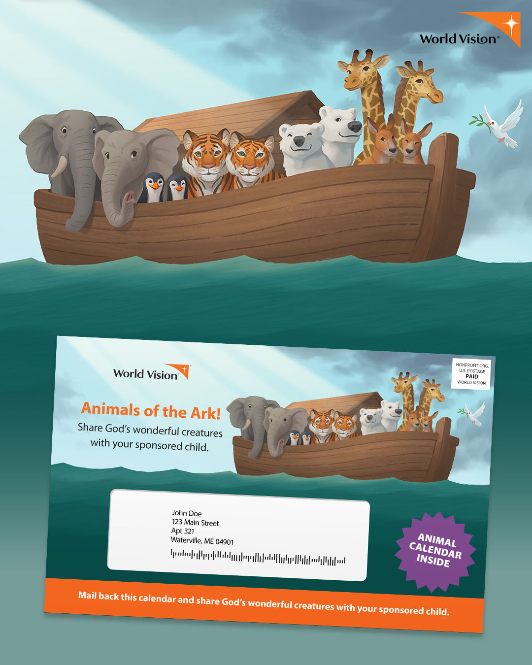 World Vision Calendar 2026 animals digital painting drawing illustration mailer packaging painting photoshop