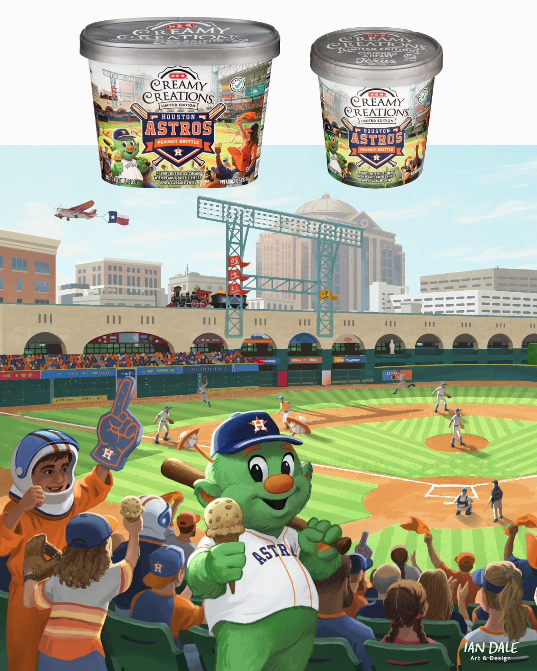 Houston Astros Ice Cream digital painting food illustration packaging photoshop product
