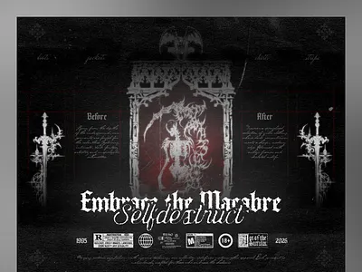⛓️Embracing the Macabre – Dark Avant-Garde E-Commerce Concept🕷️ ai anti design avangarde b2b b2c brand design branding brutalism clothing dark ui e commerce gothic gothic design gothic ui graphic design landing page typographics uiux uxui design web design