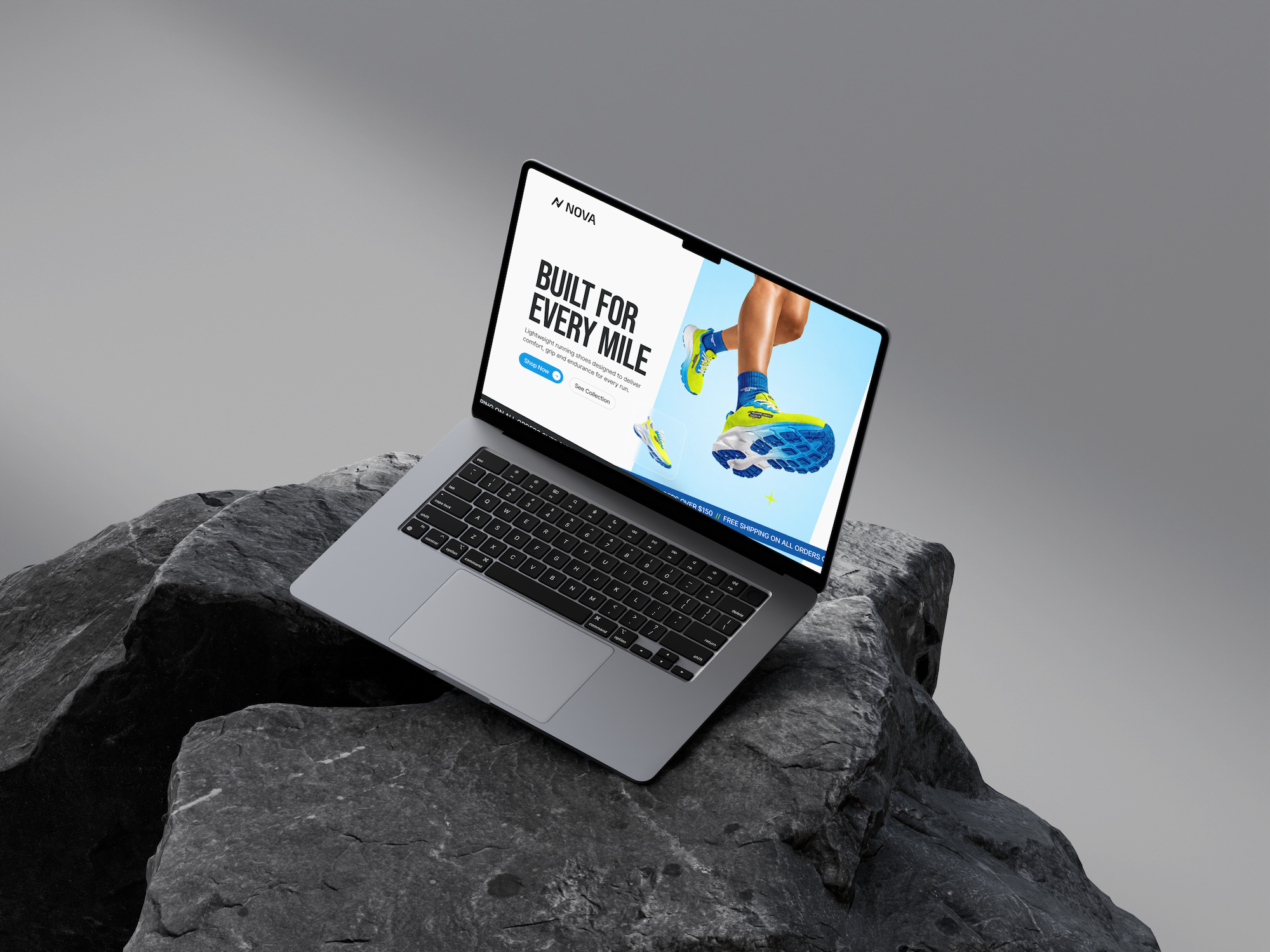 Sneaker Hero Exploration for NOVA branding design illustration landing page product design product designer ui uiux website design